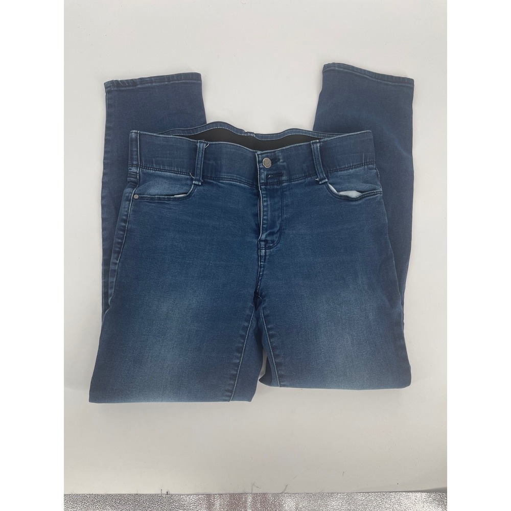Nine West Straight Leg Jeans Blue Stretch Elastic Waist Denim Pants Women Size 8